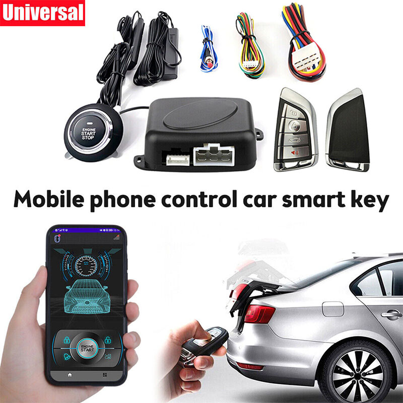 Car Keyless Entry Engine Start Alarm System Push Button Remote Starter US