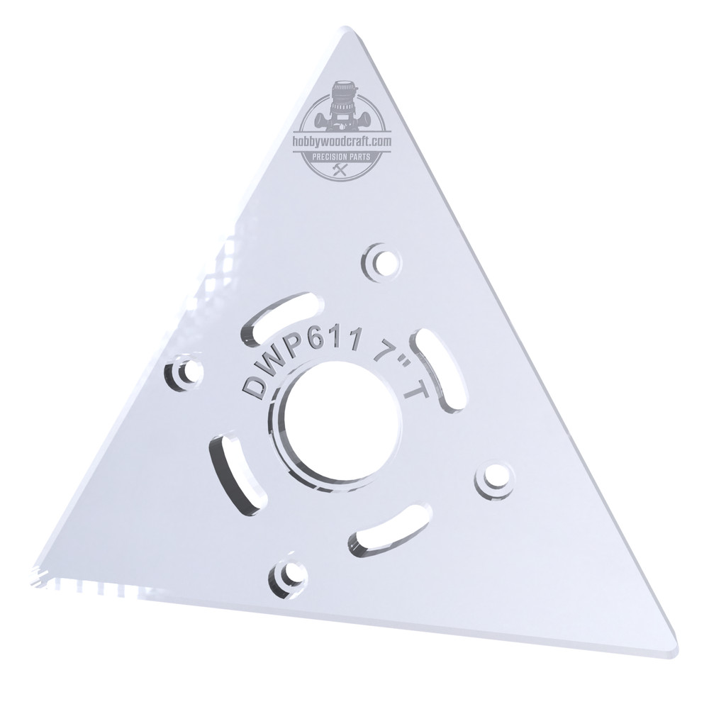 3/8"Thick 7" triangle baseplate w/ bushing recess for Dewalt DWP611/DCW600/PC450