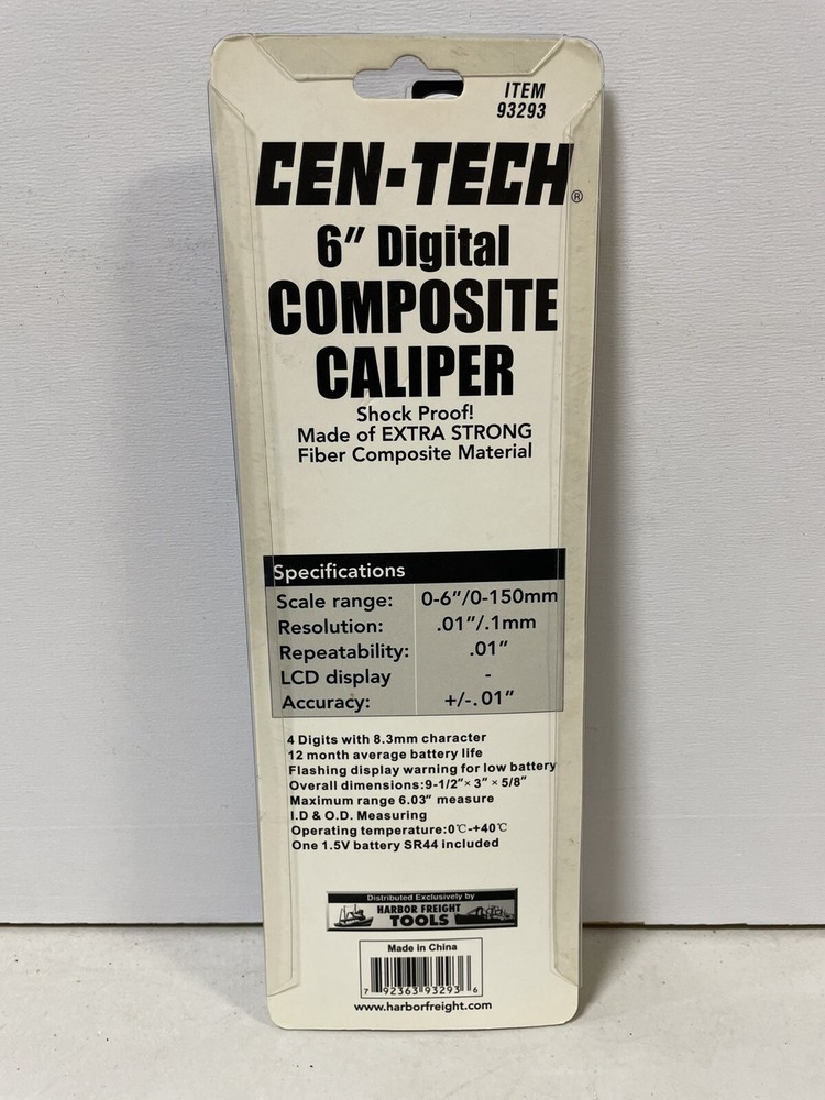 Cen-Tech 6" Composite Digital Caliper Shock Proof #93293