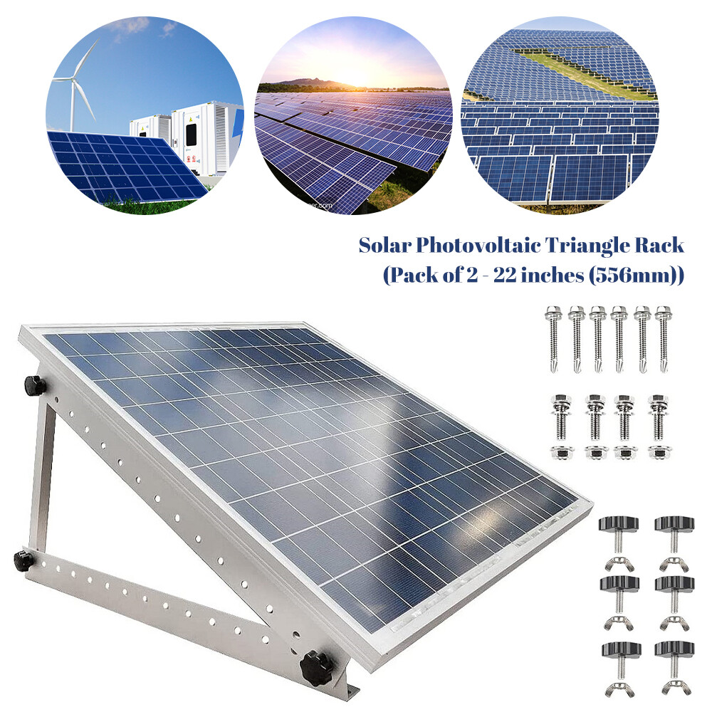 Solar Panel RV Tilt Mount Brackets Ground Roof Flat Surface Adjustable Foldable