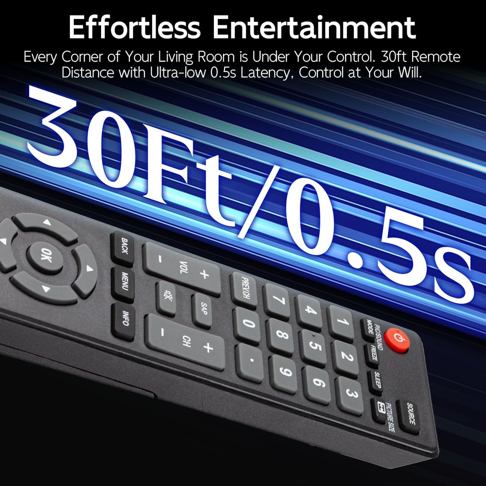 NH305UD Remote Control Replacement for Emerson TV Remote, Universal Black
