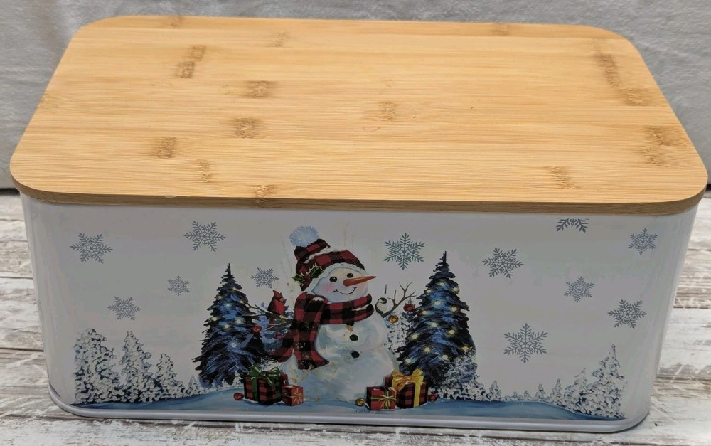 Christmas Decor Tin Box Festive Container