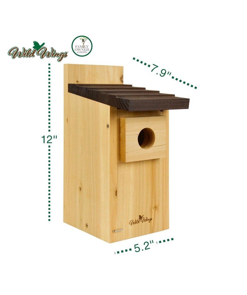 Cedar Blue Bird Box House for Backyard Nesting - Durable & Weatherproof