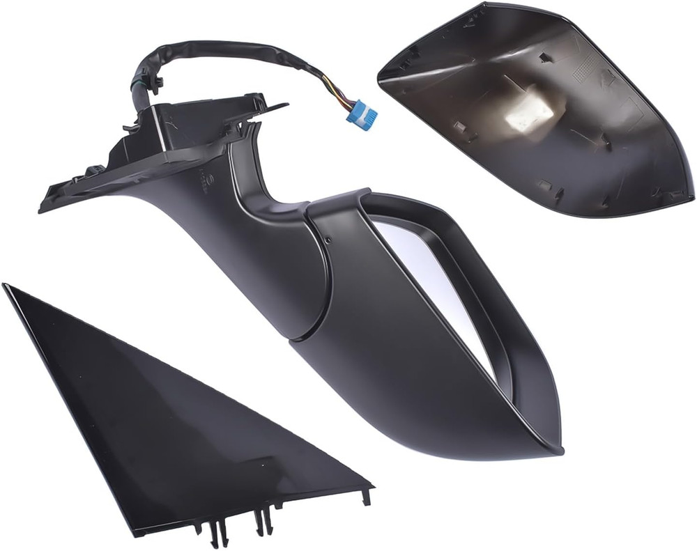 Right Passenger Side Mirror Heated Power Fold Black Plastic Replacement for Tesl