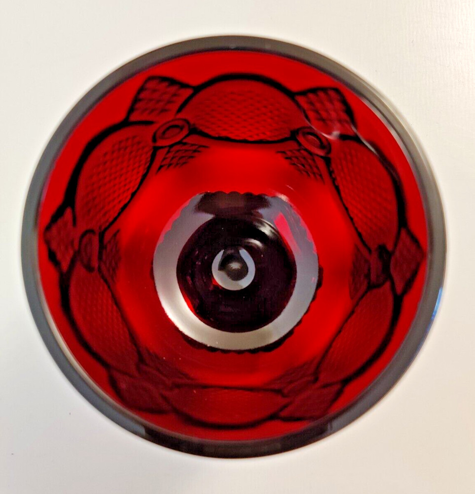 Avon Ruby Red Cape Cod Glassware 1876 Footed Tumbler 3.75"