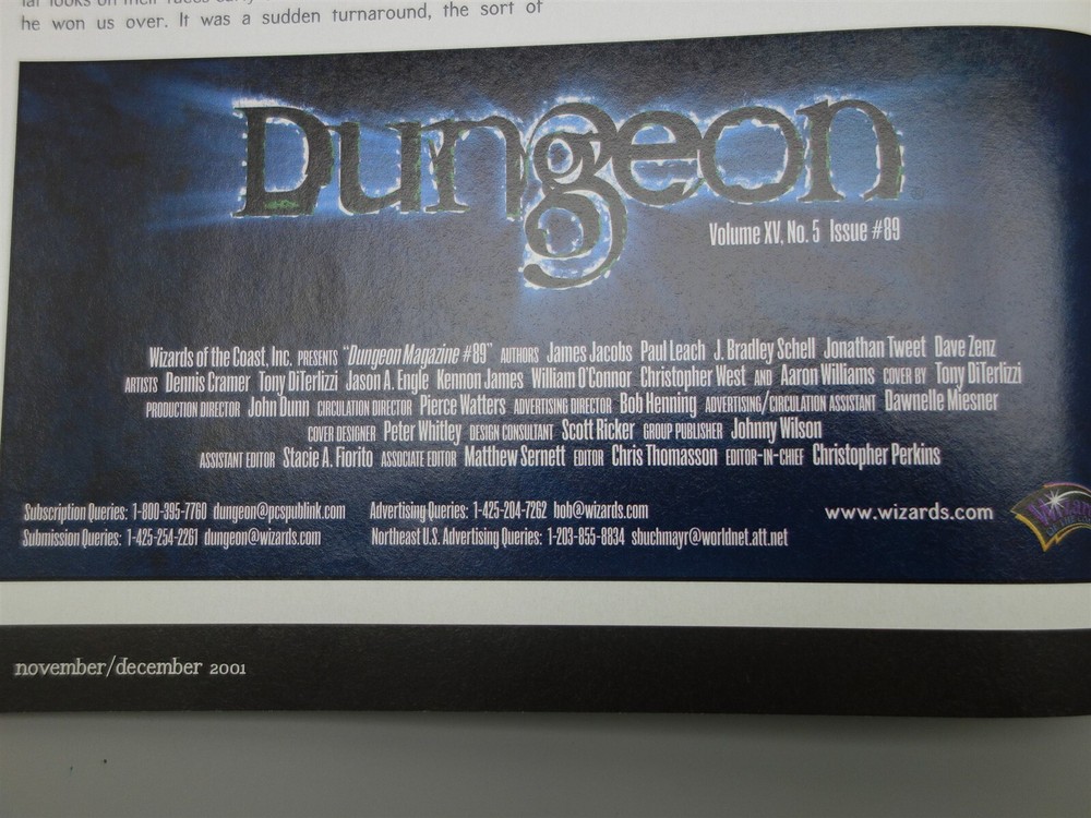 Dungeon Magazine: Issue #89 Nov/Dec 2001 (TSR)