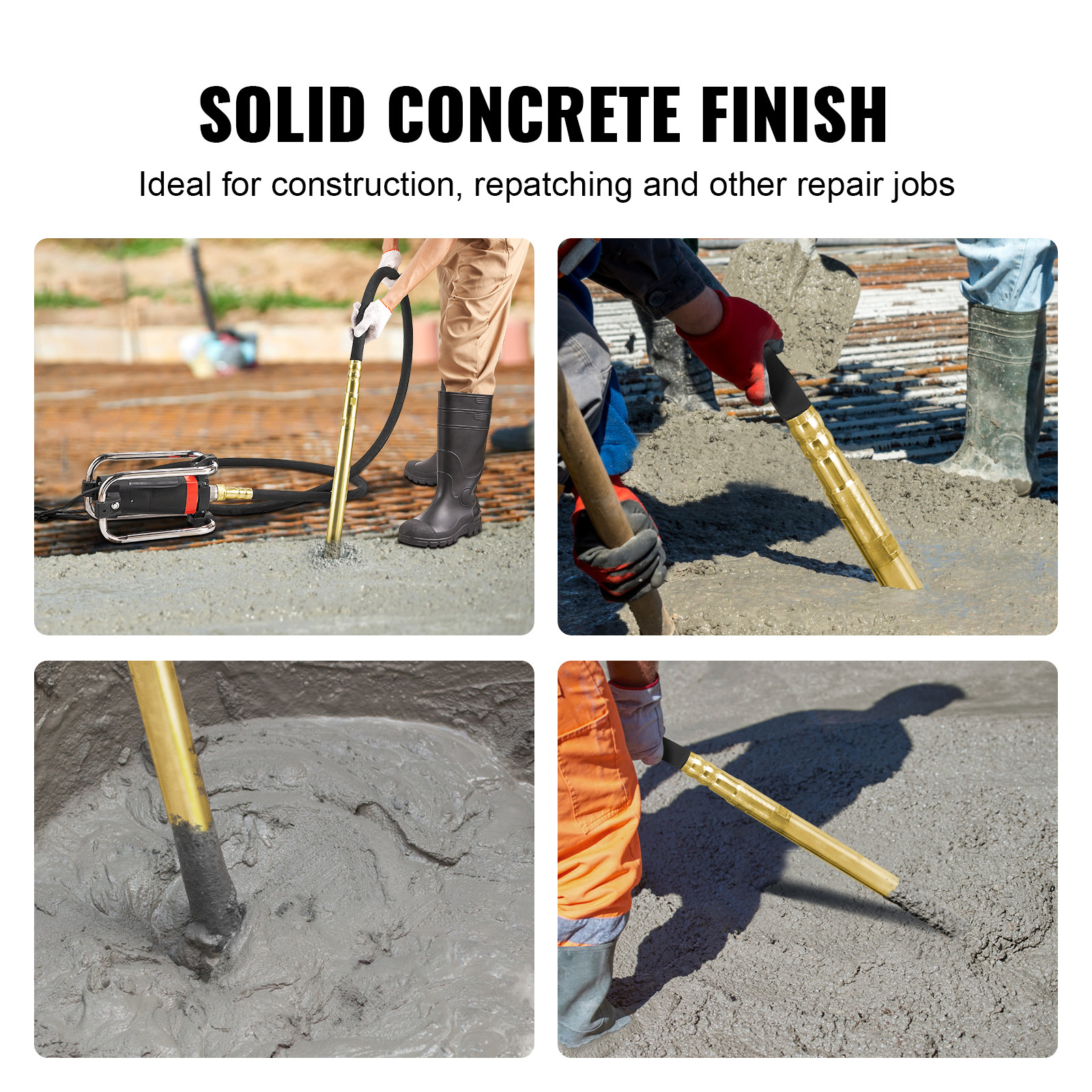 VEVOR Electric Concrete Vibrator 1500W 14-3/4 feet Poker to Remove Air Bubbles