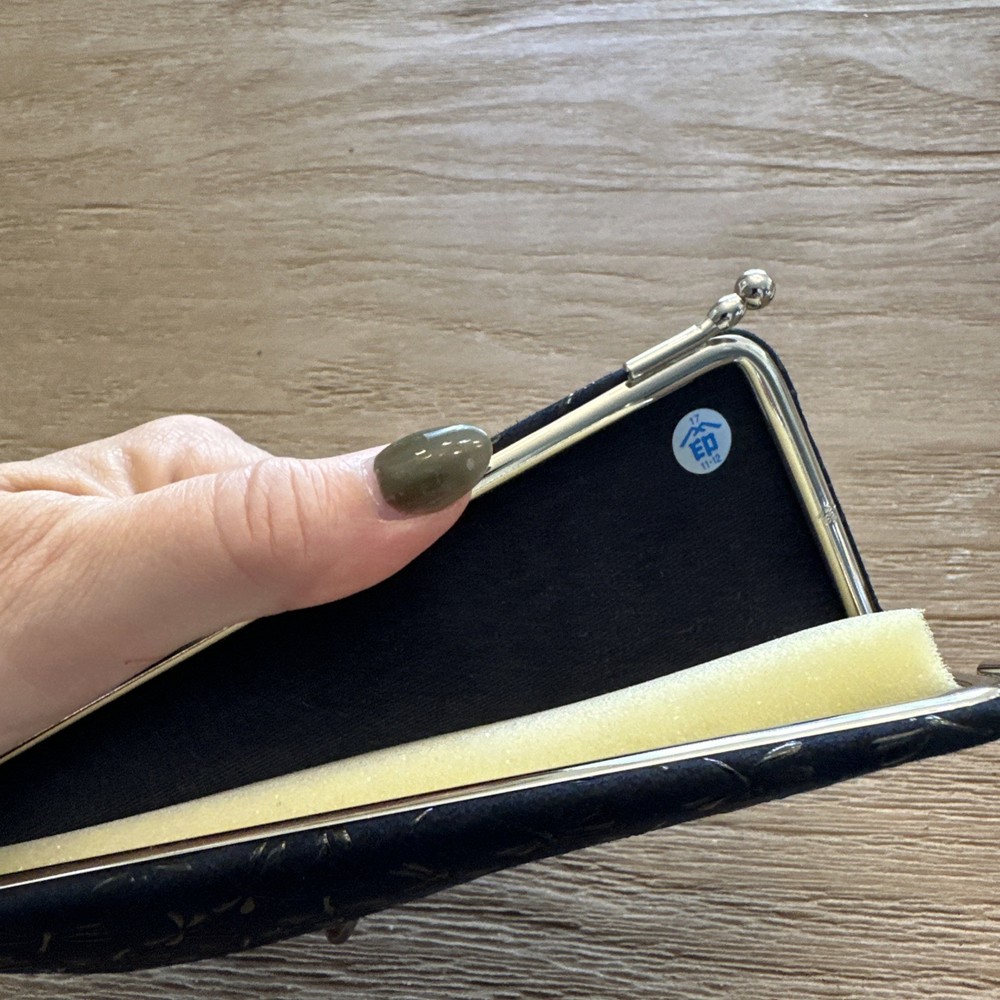 Black Dragonfly Deerskin Glasses Case