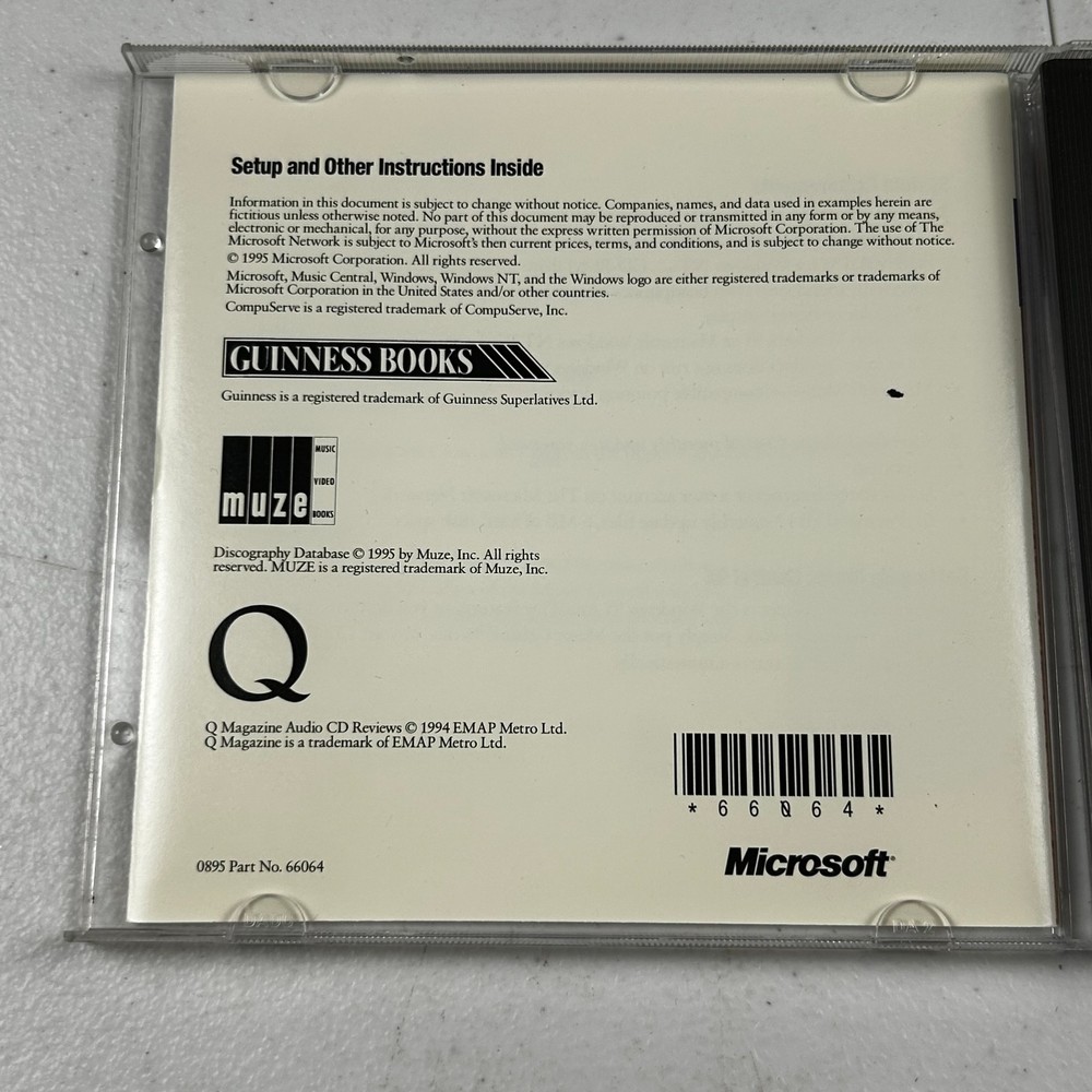 Windows Music Central 96 - Vintage Software Microsoft