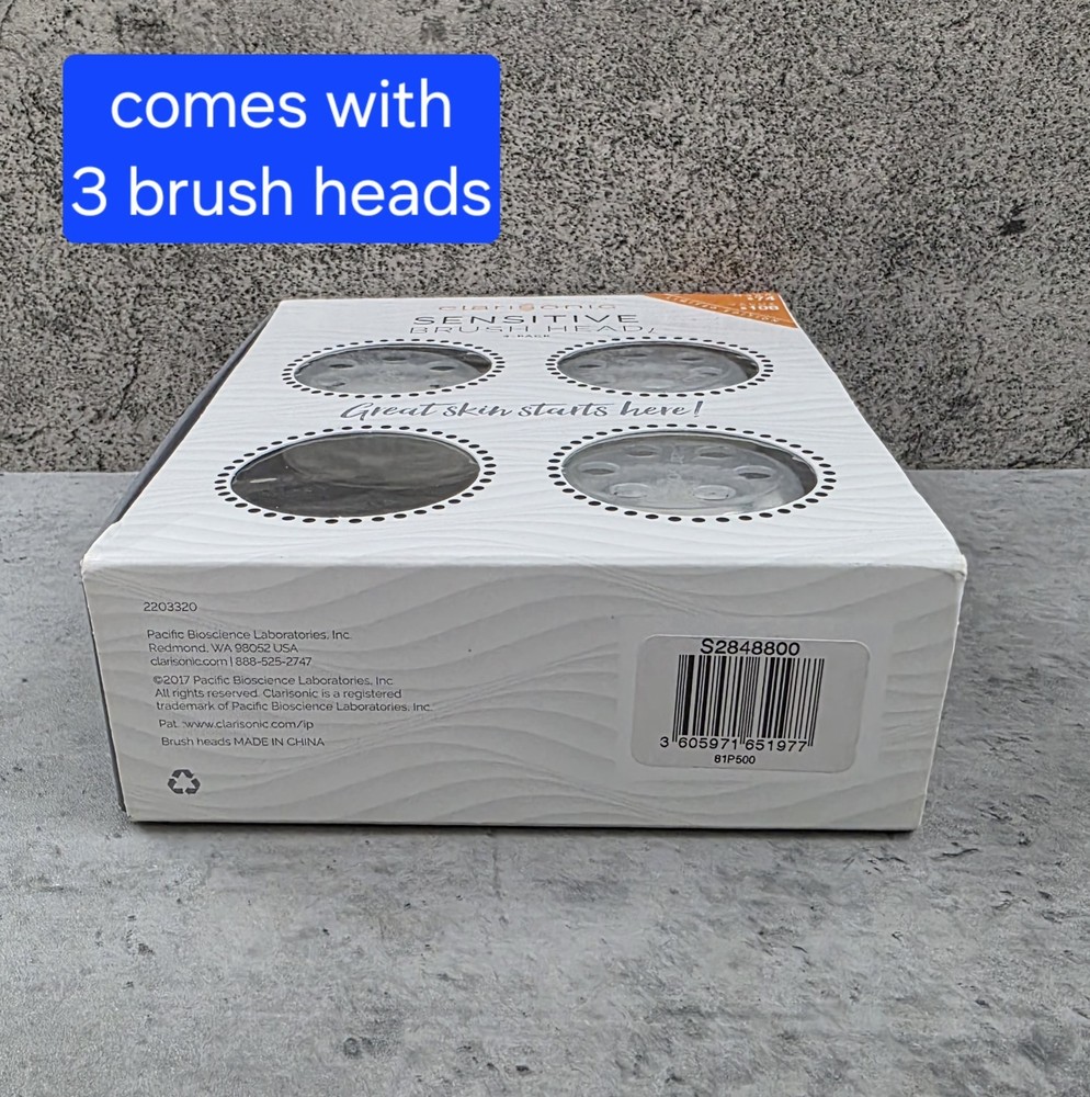 Clarisonic Sensitive Brush Heads Replacement 3-Pack - New Open Box