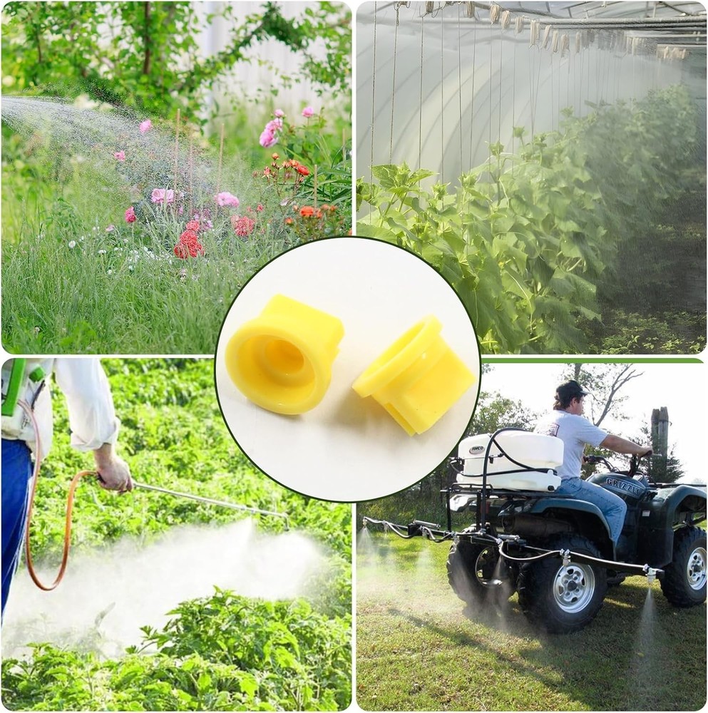 6Pcs Flat Fan Spray Nozzles - 110° Plastic Atomizing Tips for Precision Spraying