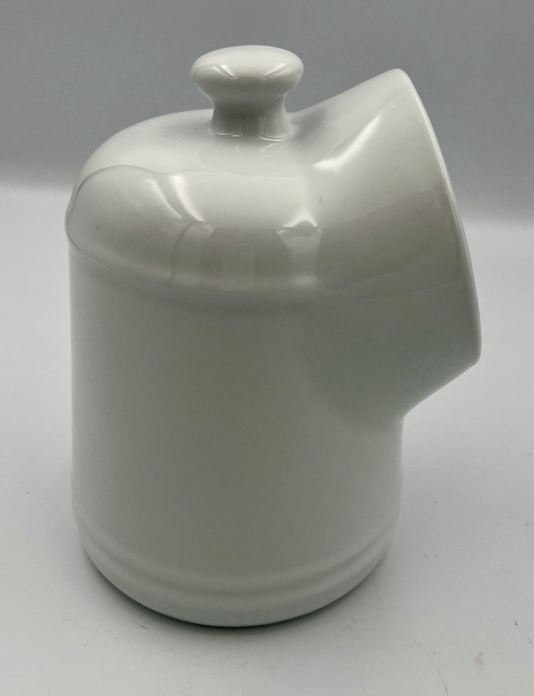 Salt Pig White Ceramic 6 1/2” High