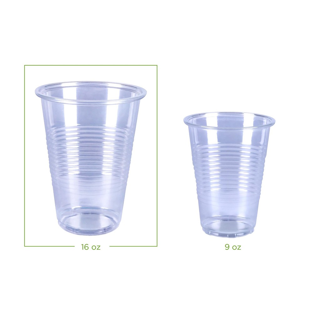 Amazon Basics Disposable Clear Plastic Cups, 16oz, 50 Count 16 Ounces,