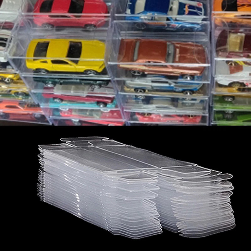 100PCS Model Car Clear Storage Box For Hot Whee~ 1/64 Model Car Display Case