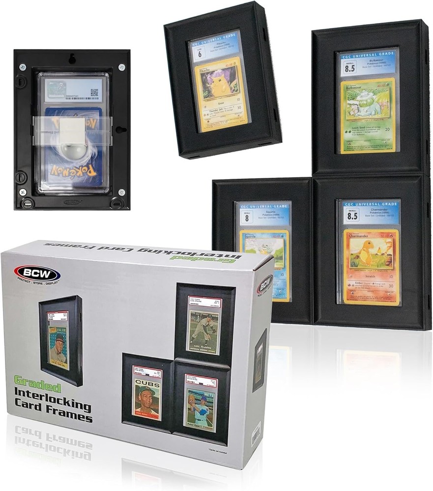 8 BCW Interlocking Graded Card Display Frames Holds PSA BGS SGC HGA Connectable
