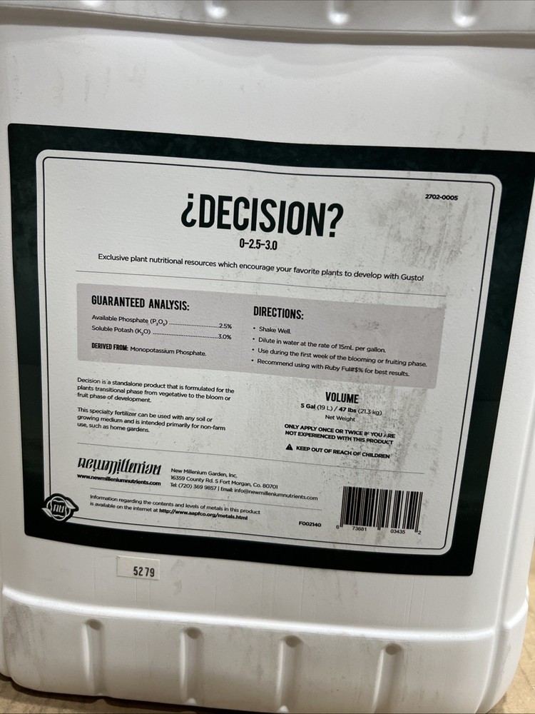 New Millennium - Fertilizer ¿DECISION?