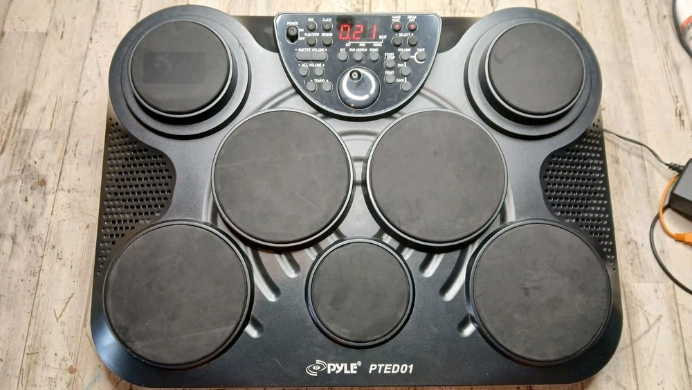 Pyle Electronic Table Top Drum Kit 7 Pads Touch Sensitivity PTED01 no pedals