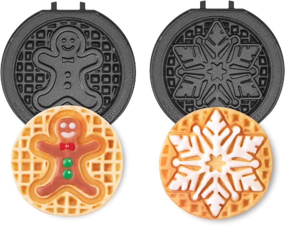 Mini System Two 4” Nonstick Removable Waffle Plates (Gingerbread