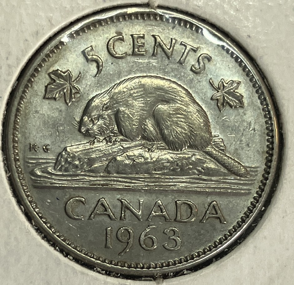 1963 Canadian 5 cents