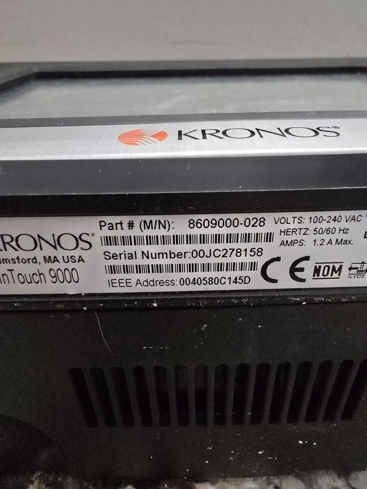 Kronos 8609000-028 Bar Code Badge Reader - Black/bio Reader