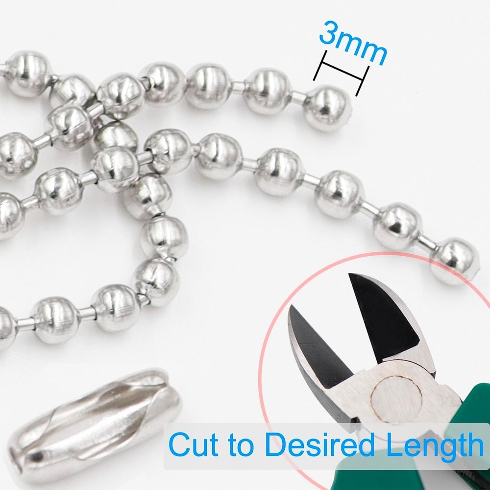 Ceiling Fan Pull Chain, 60 Inch Chain Extension for Fans silver