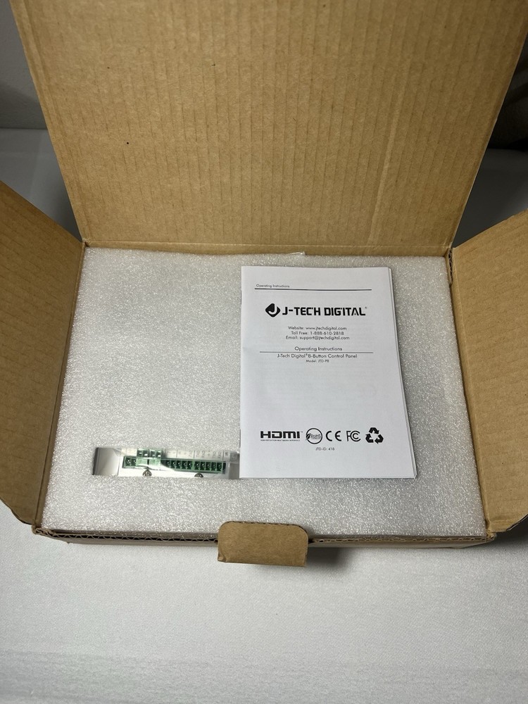 J-Tech Digital JTD-P8 AV Control Panel Wall Plate with RS232 and IR Control