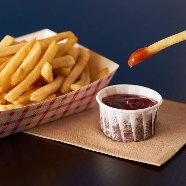 2 oz Paper Portion Cups Disposable Souffle Condiment Ketchup Testing