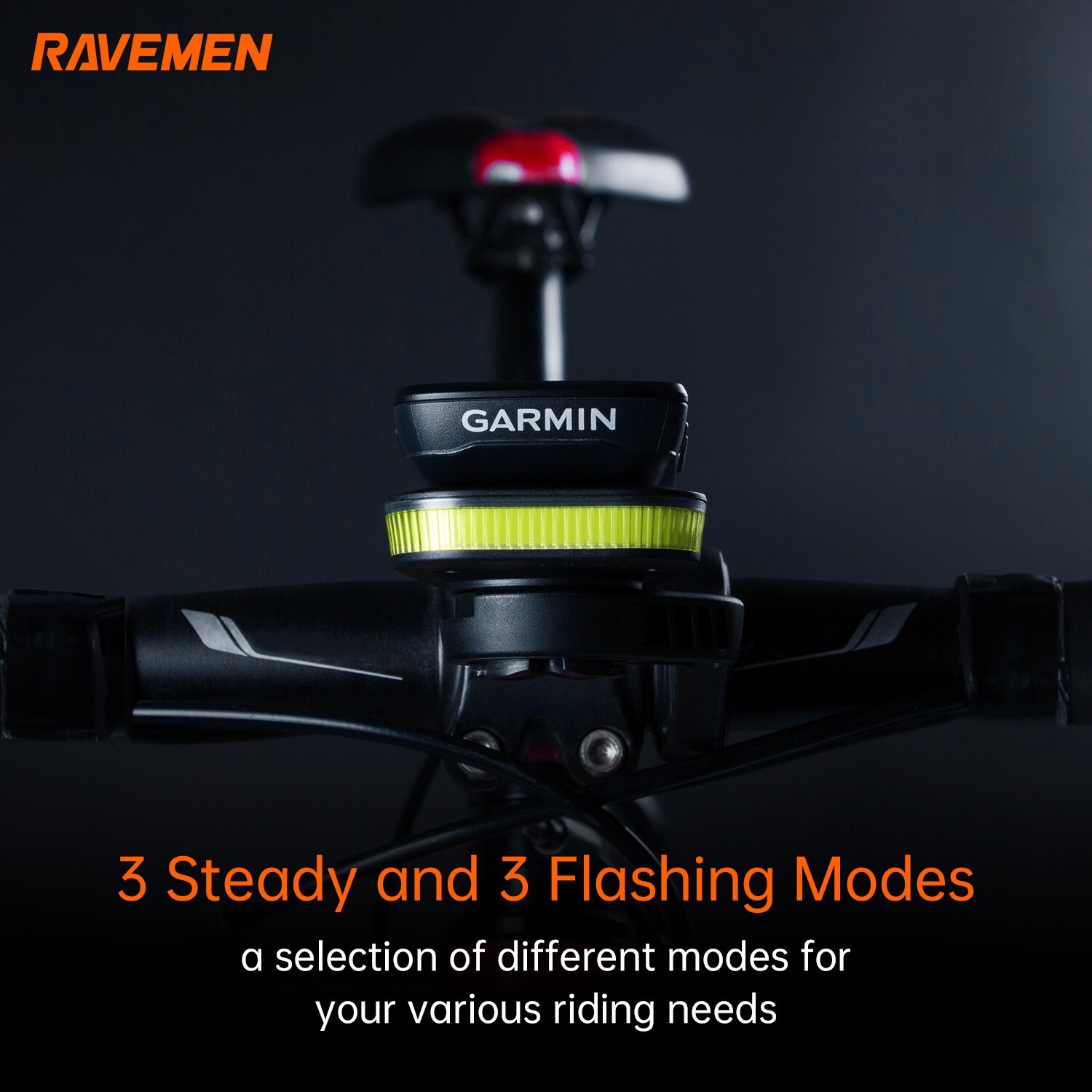 RAVEMEN FR160 For Garmin Bike Head Light PRO Out-Front Bicycle Flashing Safety