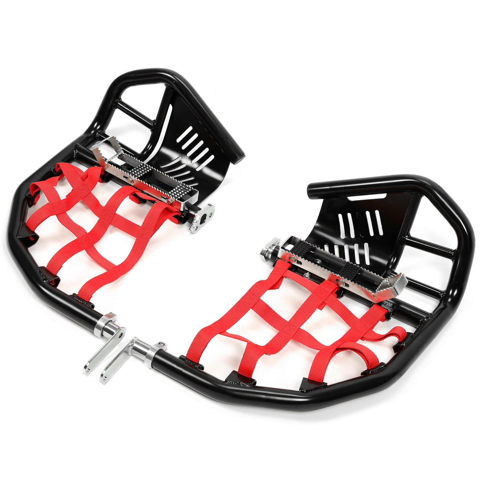 For Honda TRX 400EX 400X Nerf Bars Pro Peg Black Bars Red Nets Bar Heel Guard