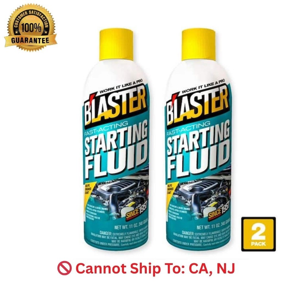 2 Pk 11oz Engine Starting Fluid Spray Fast-Acting Cold Start Boost Ether NEW