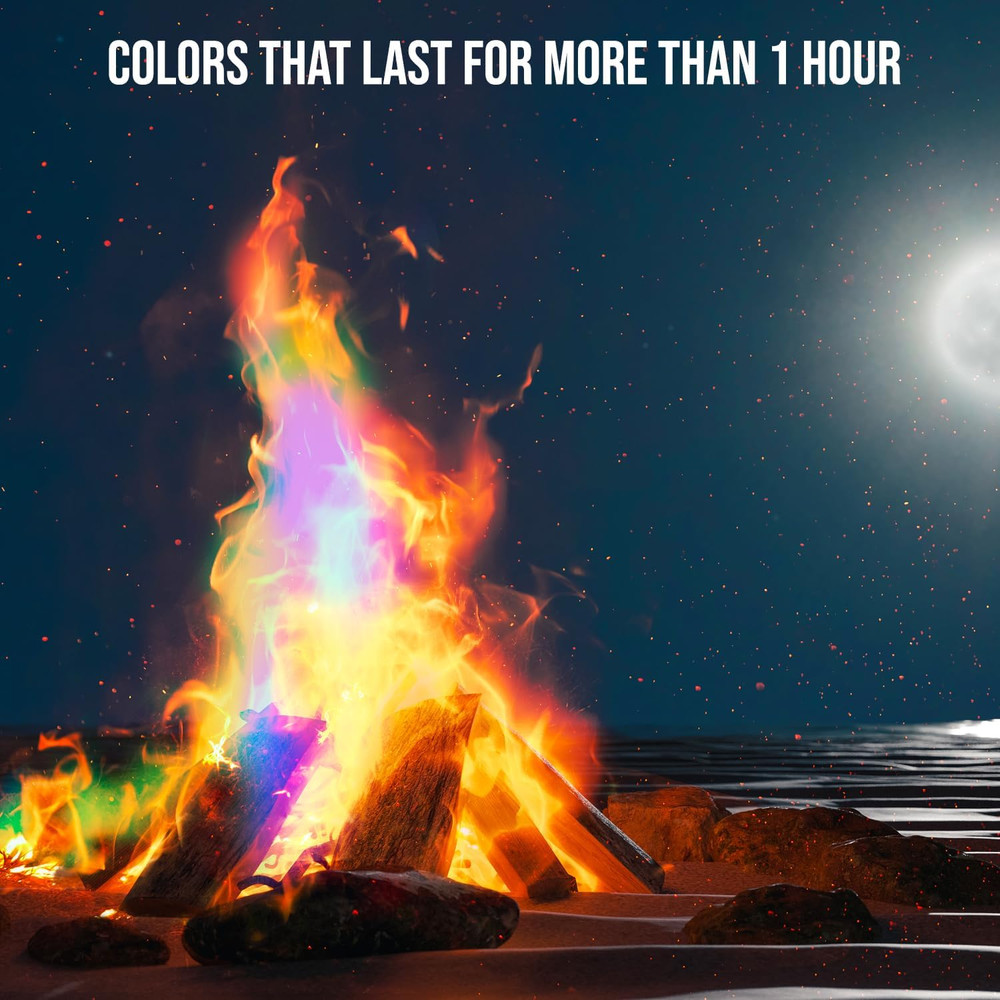 Fire Dazzle Fire Color Changing Packets for Fire Pit - 25 Pack Color Packets, Fl