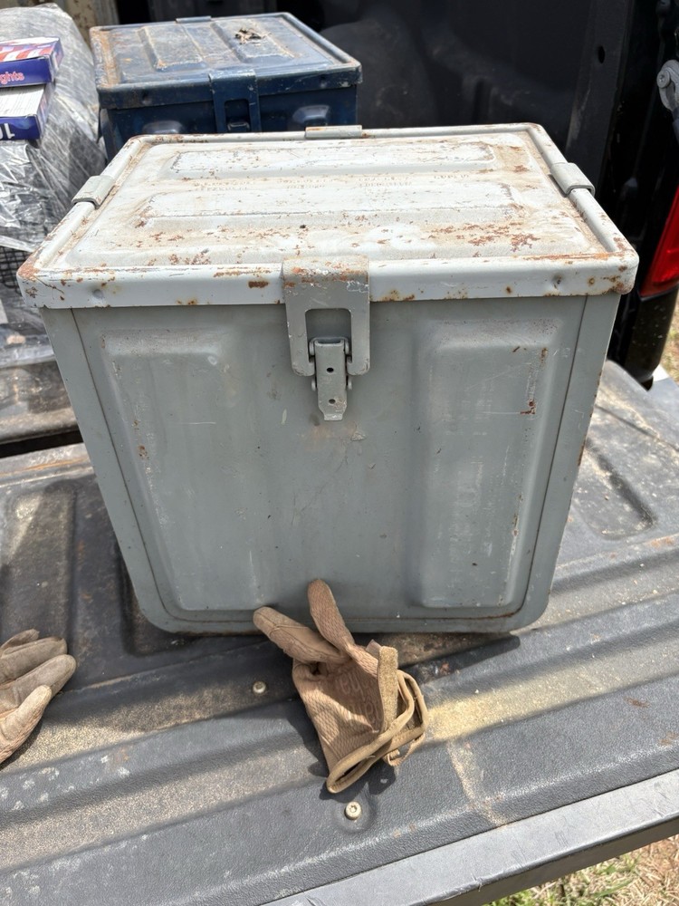WWII utilized EII Component Box MK2 MOD 9 ammo box. See desc for shipping deets