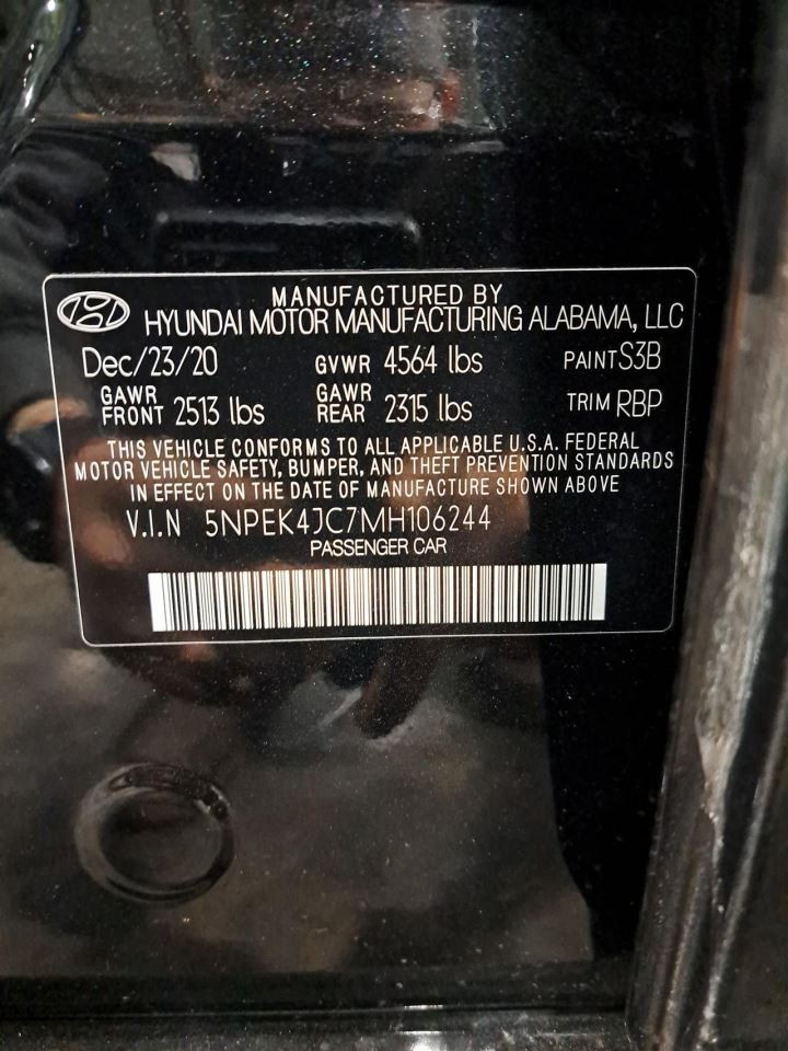 Rh Passenger Side 2021 Sonata Camera/Projector Sku#4360107