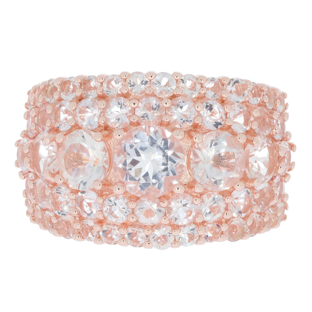 Rose Gold Plated Sterling Silver Semi Mount Ring Setting Round RD 6X6m