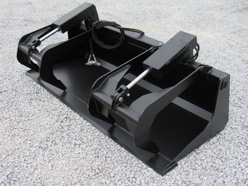 72" Solid Bottom Grapple Grease & 48 Walk Through Pallet Forks Combo QuickAttach
