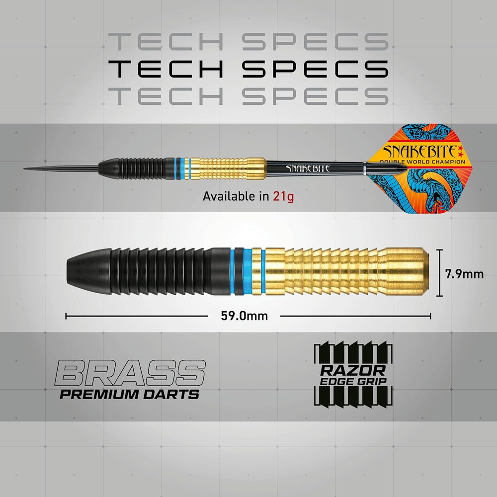 Peter Wright 'Snakebite' V Gerwyn Price 'Iceman' DWC Brass Darts Set with Flight