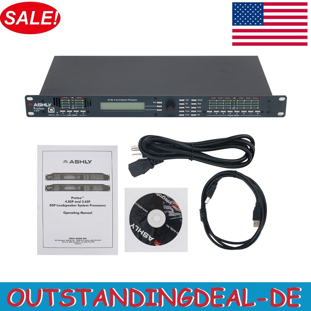 4.8SP Digital DSP Audio Processor 4 Input 8 Output Professional Sound System USA