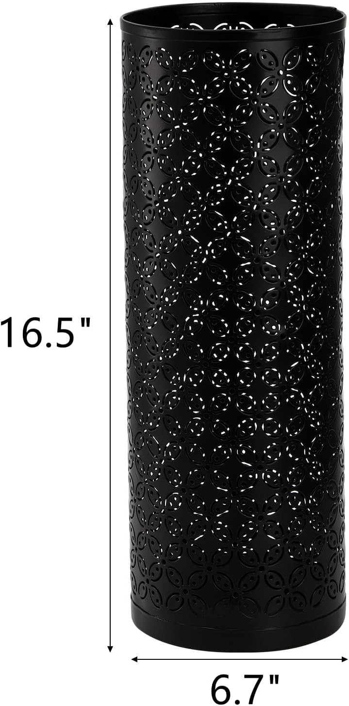 Hacaroa Metal Round Umbrella Stand Rack, Free Standing Umbrella Holder Bin, Cane