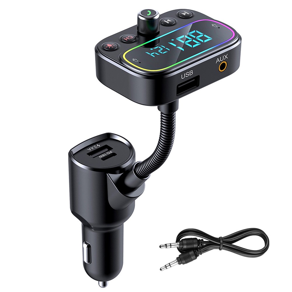 New Bluetooth 5.0 Car Wireless FM Transmitter Adapter USB PD Charger Hands-Free