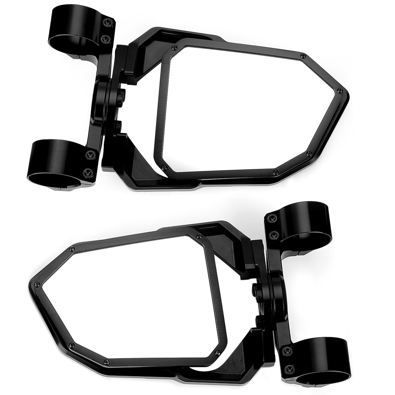 Chupacabra Offroad Cuero Race Mirrors + Amber LED Lights 1-7/8" OD Tube-Black