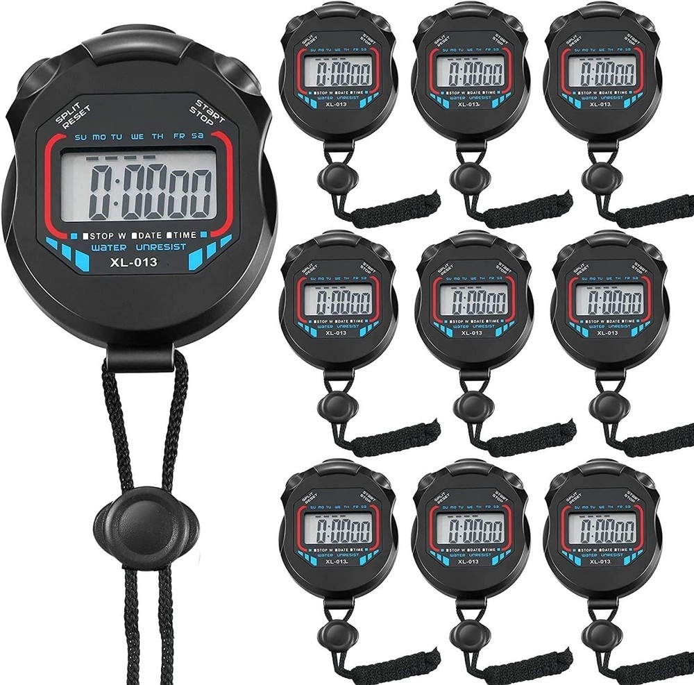 Waterproof Stopwatch Digital Handheld Multi-Function Professional Black