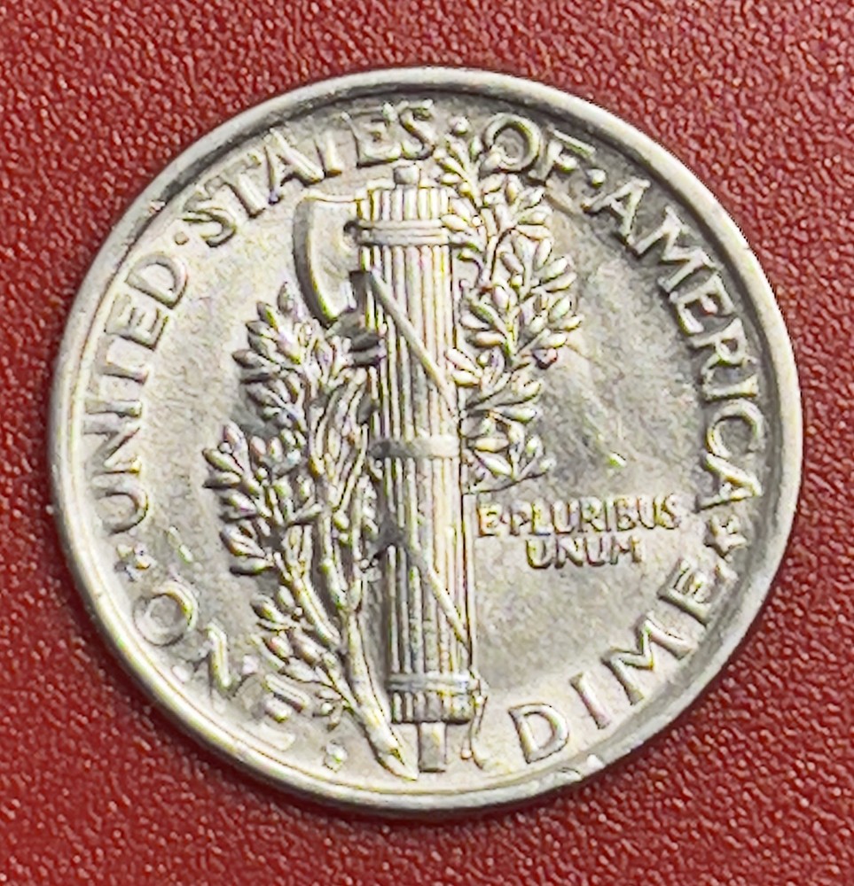 1918 D Mercury Silver Dime, Choice Uncirculated.