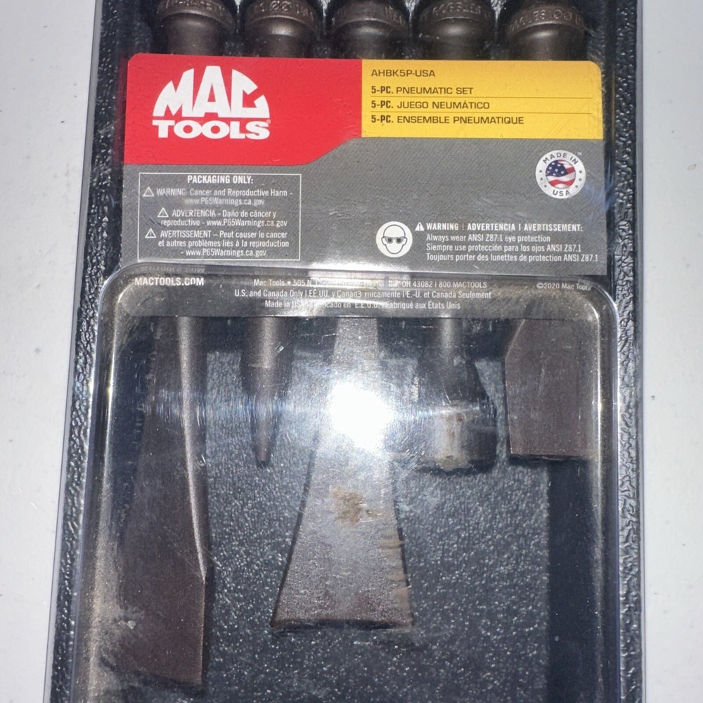Mac Tools Five Piece Pneumatic Air Hammer Set AHBK5P – USA ￼￼