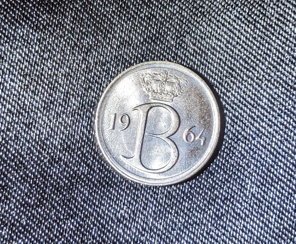 1964 Belgium 25 Centimes Coin