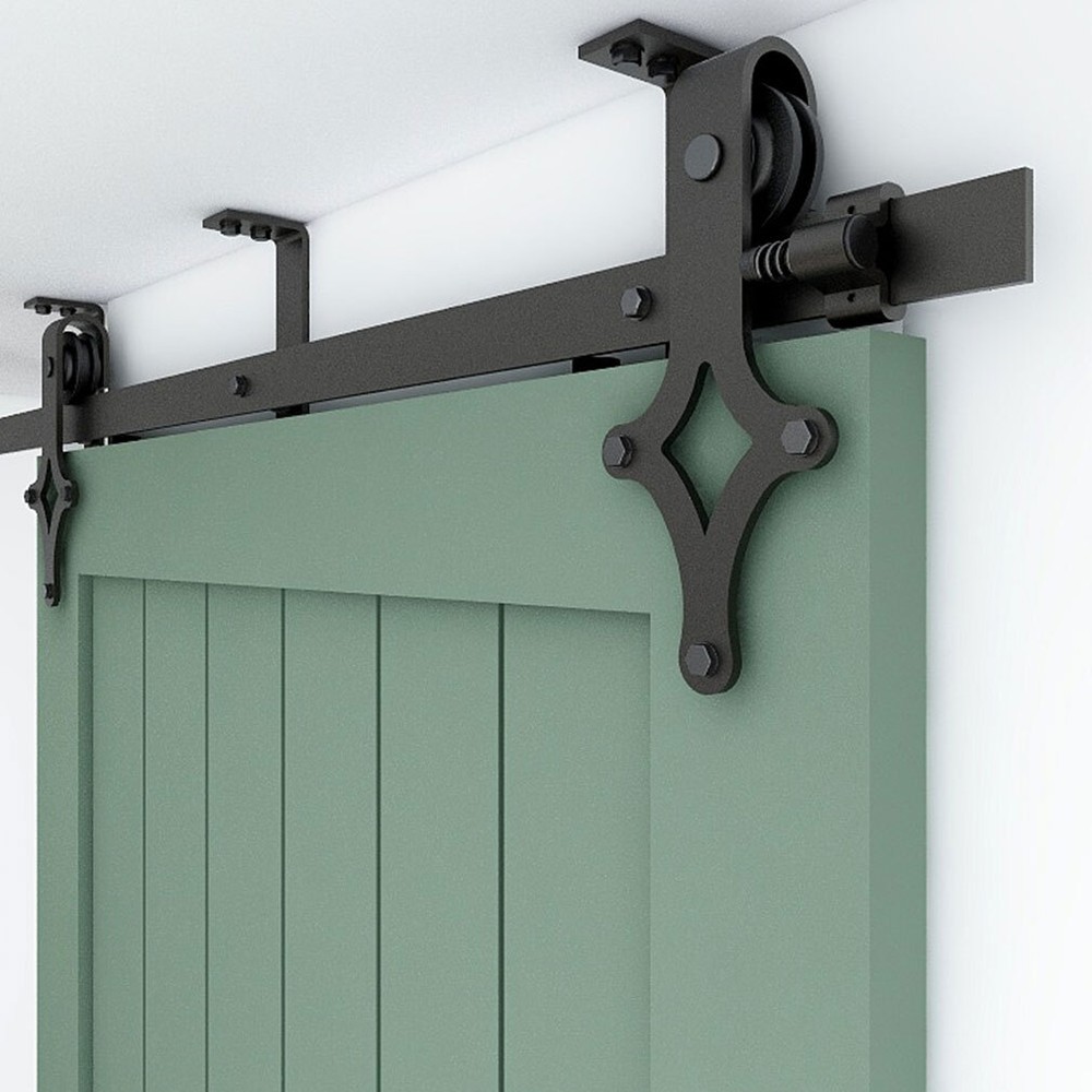 4FT-20FT Ceiling Mount Rail Sliding Barn Door Hardware Kit Track Roller Closet