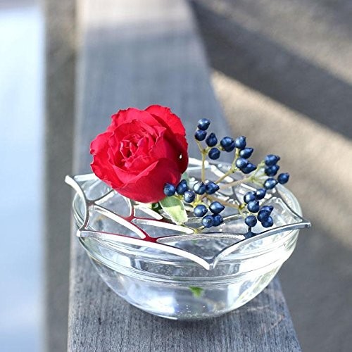 Nousaku KAGO Rose Pure Tin Bendable Basket Tray 4.7in New