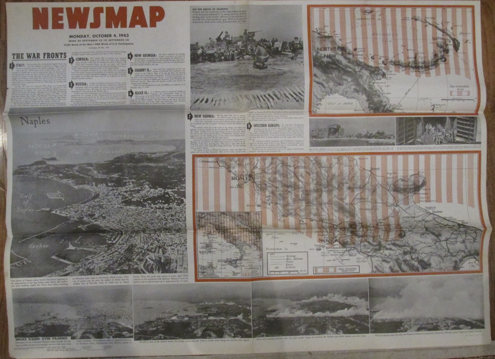 Newsmap propaganda poster 4 October 1944 WWII US Army Mournful Melodies Booby tr