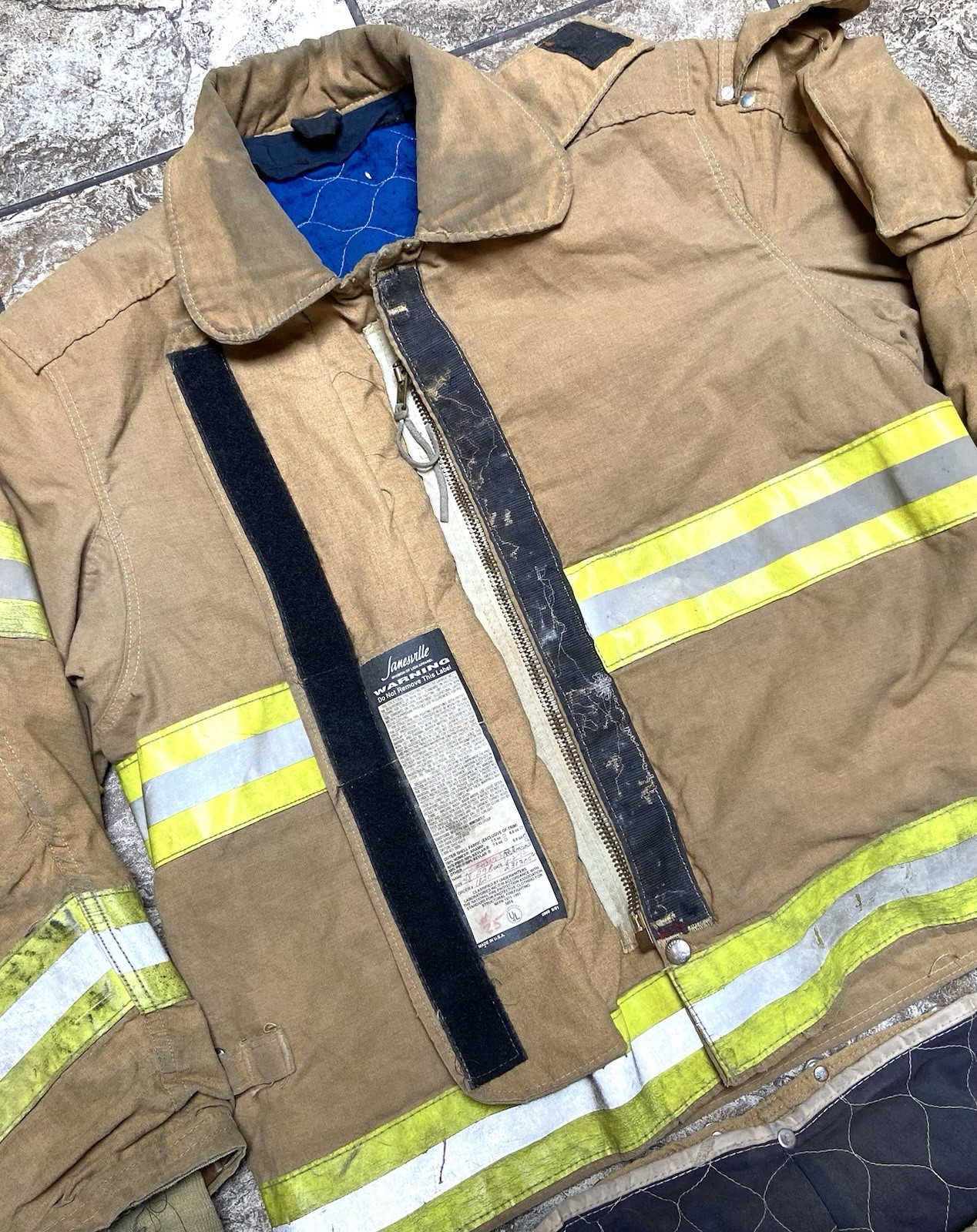 Vintage 80s 90s Janesville Turnout Gear Firefighter Uniform Coat Pants Sz 48/29R