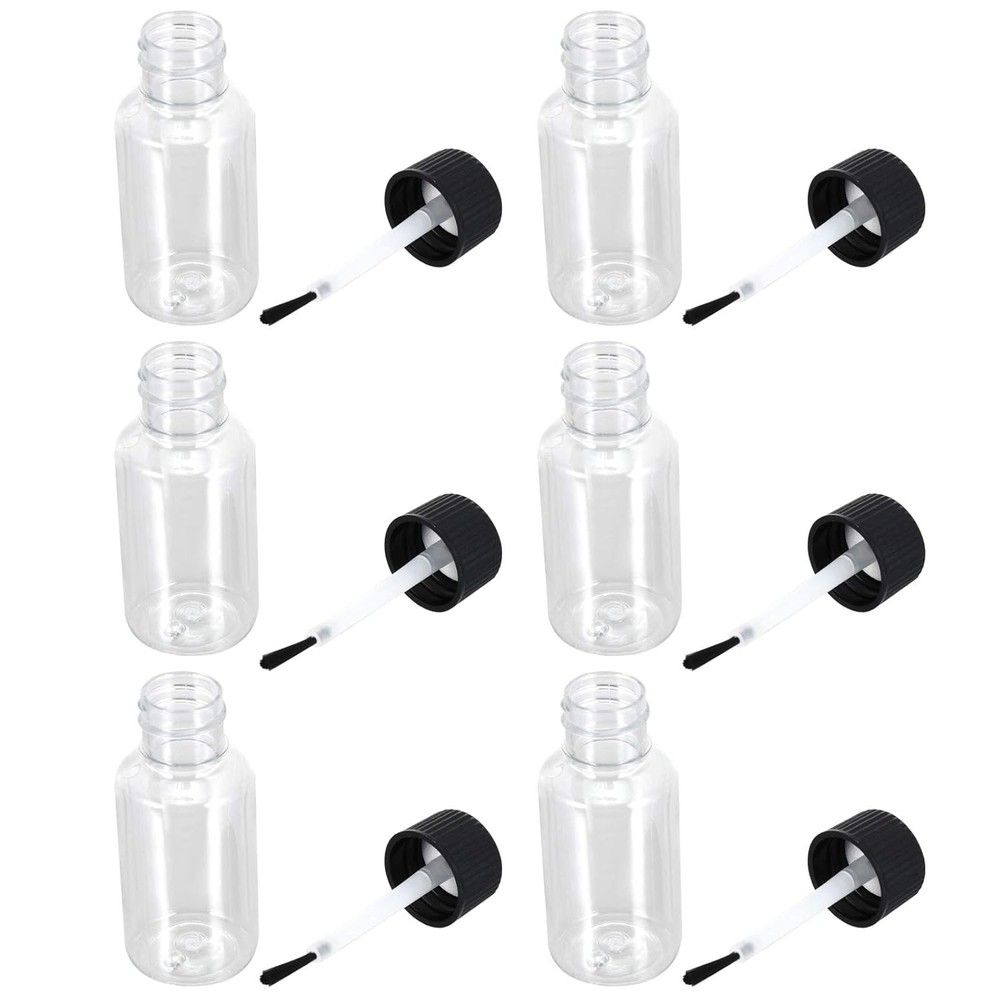 20ml Empty Refillable Nail Polish Bottles Transparent Containers with Brush Cap