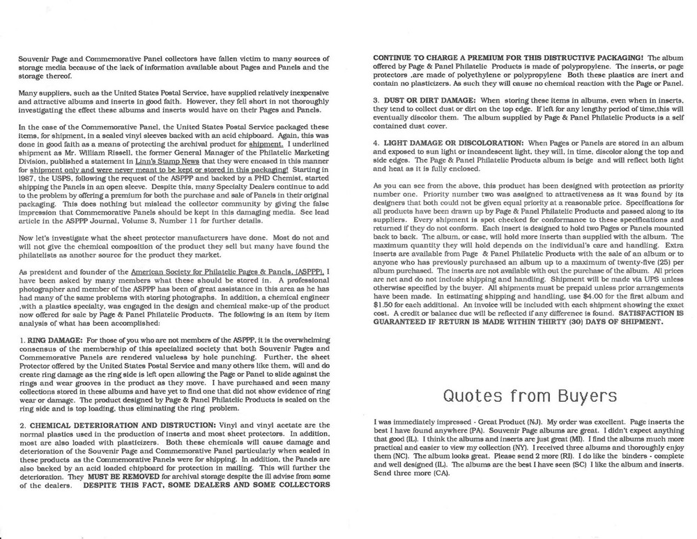 Album / binder for Philatelic Pages and Panels with 55 inserts